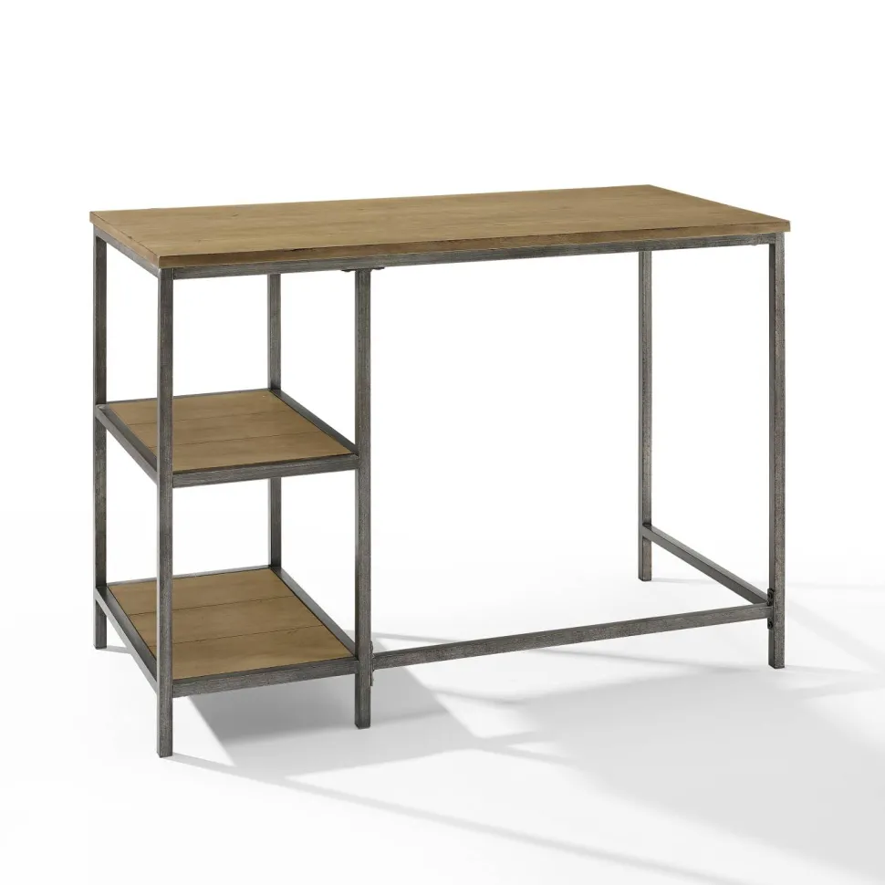 Brooke Desk in Washed Oak & Antique Bronze