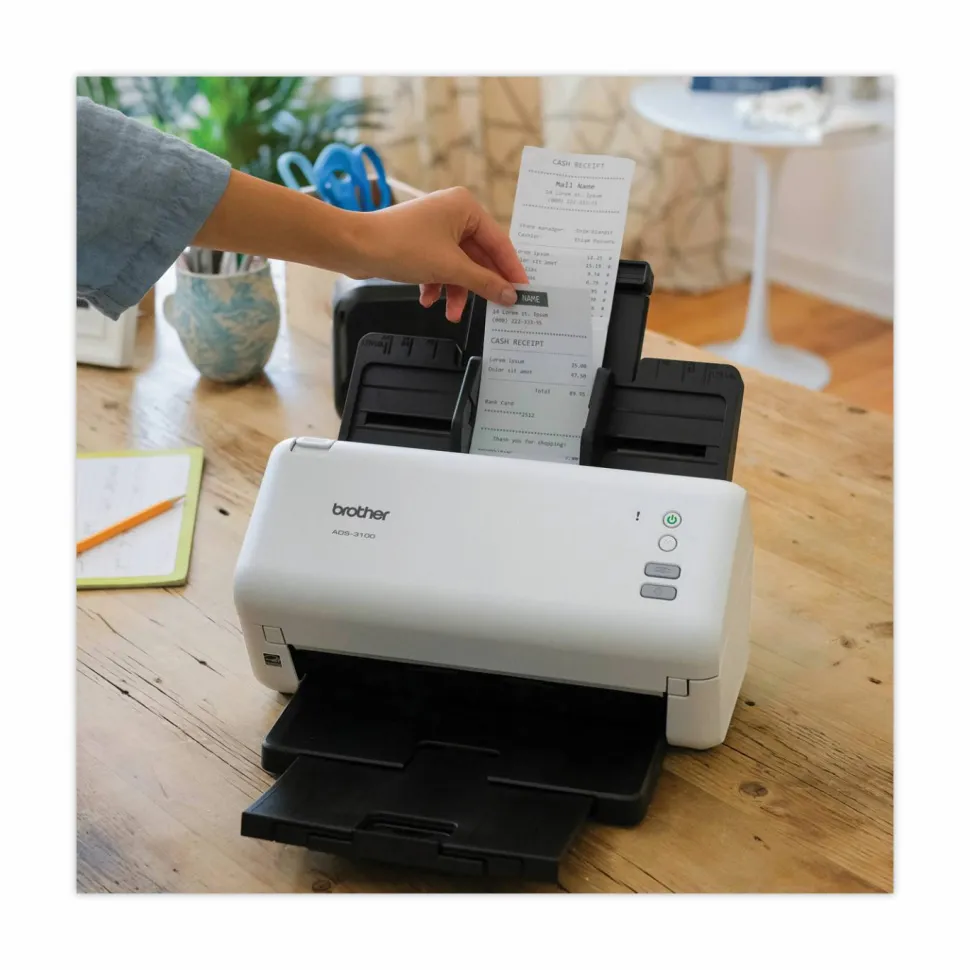 Brother ADS-3100 High-Speed Desktop Scanner, 600 dpi Optical Resolution, 60-Sheet Auto Doucment Feeder