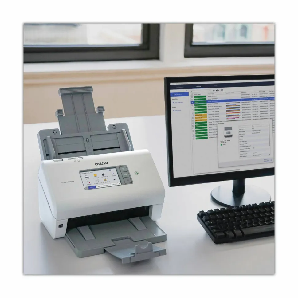 Brother ADS-4900W Professional Desktop Scanner, 600 dpi Optical Resolution, 100-Sheet Auto Document Feeder