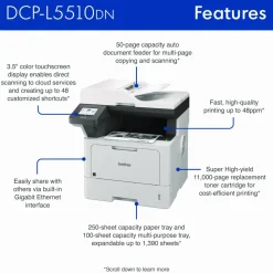 Brother DCP-L5510DN Business Laser AIO Printer, Copy, Print, Scan