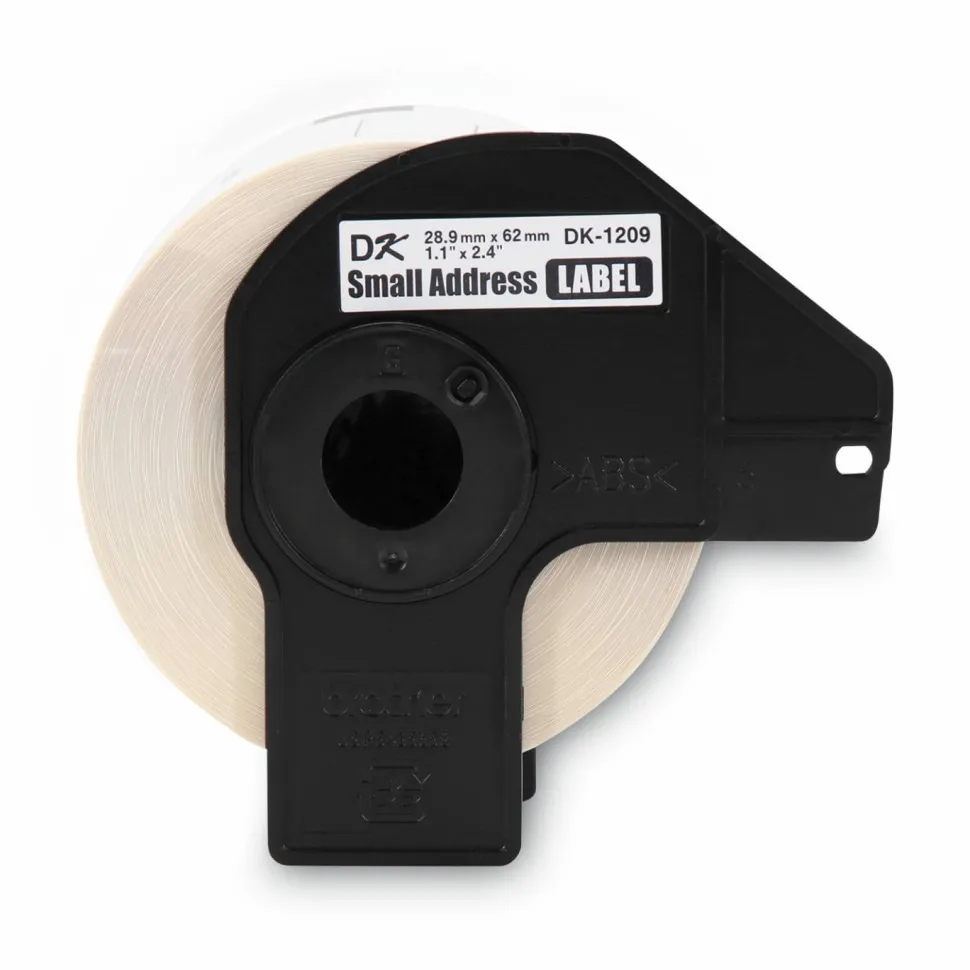 Brother DK-1209 Small Address Labels, White, 2 1/2" x 1 1/2", Roll Of 800