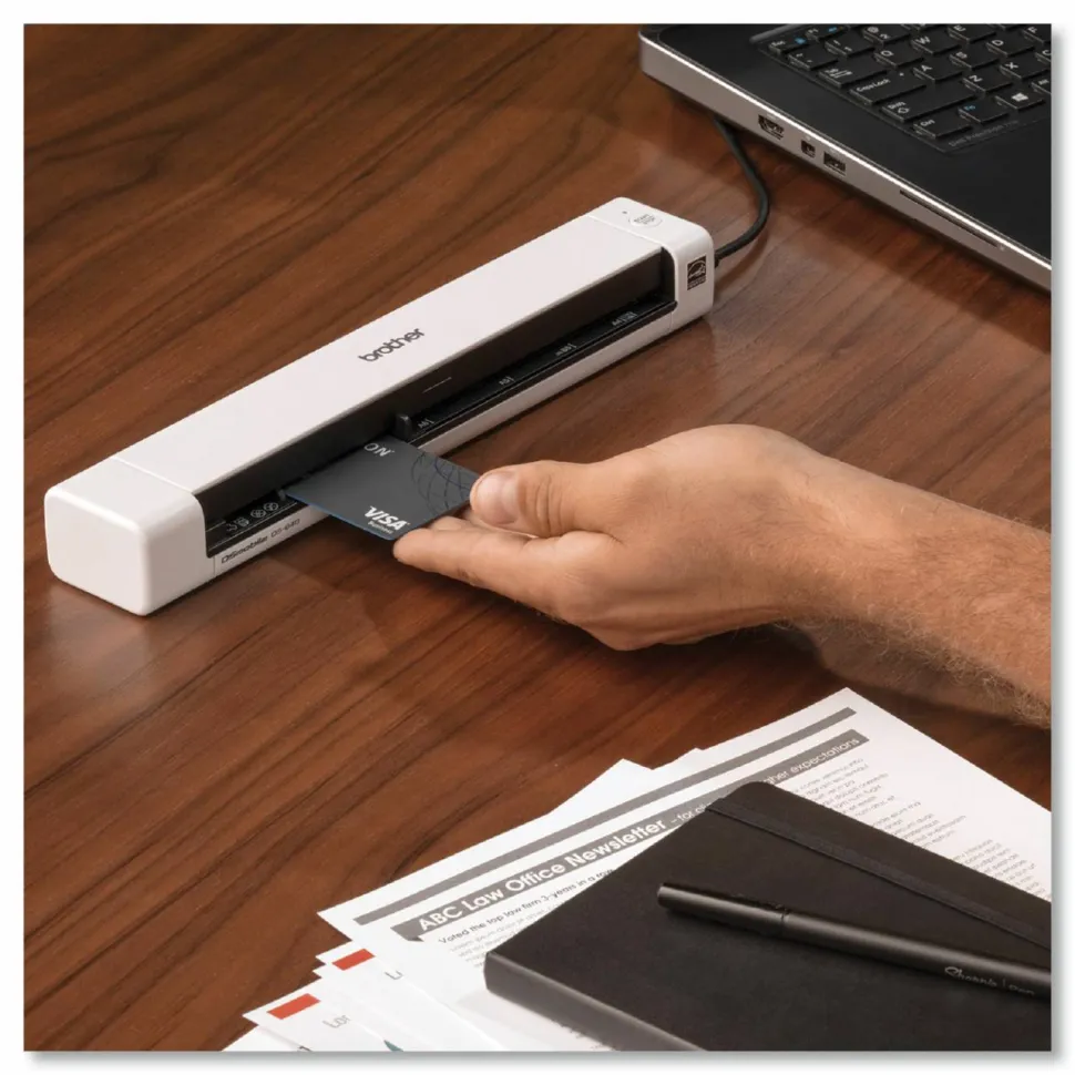 Brother DS-640 Compact Mobile Document Scanner, 600 dpi Optical Resolution, 1-Sheet Auto Document Feeder