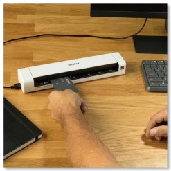 Brother DS-740D Duplex Compact Mobile Document Scanner, 600 dpi Optical Resolution, 1-Sheet Duplex Auto Document Feeder