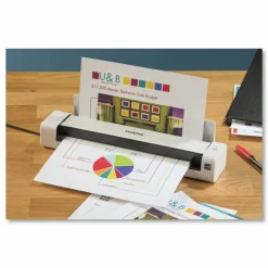 Brother DS-740D Duplex Compact Mobile Document Scanner, 600 dpi Optical Resolution, 1-Sheet Duplex Auto Document Feeder
