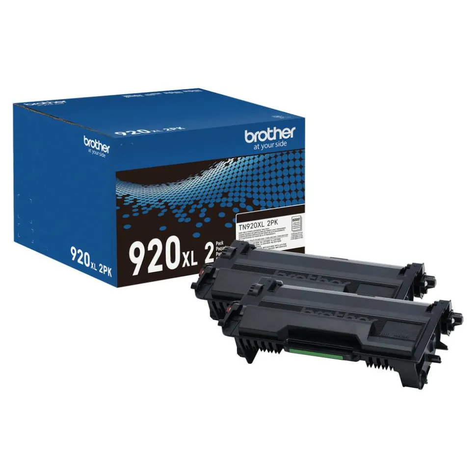 Brother Genuine Black High Yield Toner Cartridges, Pack Of 2, TN920XL2PK