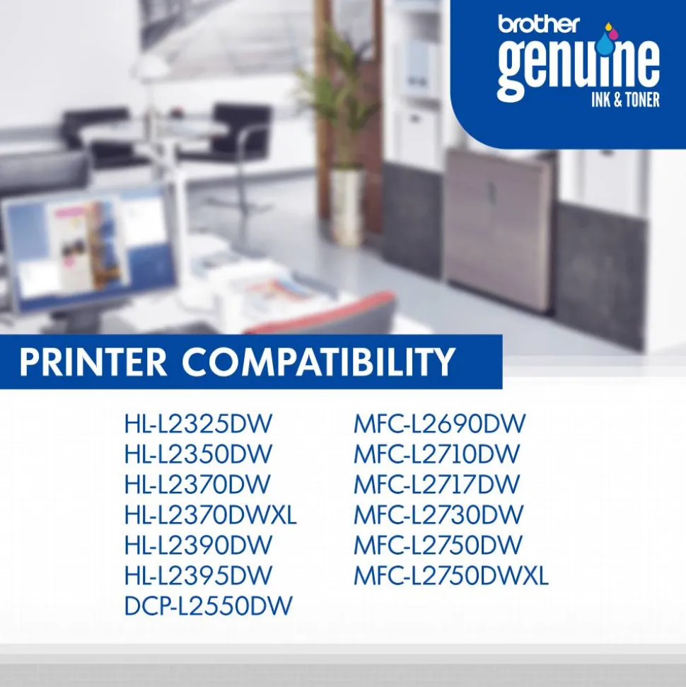 Brother Genuine TN760 Black High Yield Toner Cartridge