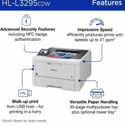 Brother HL-L3295CDW Wireless Compact Digital Laser Color Printer