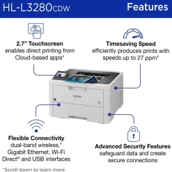 Brother HL-L3280CDW Wireless Compact Digital Laser Color Printer With Refresh EZ Print Eligibility