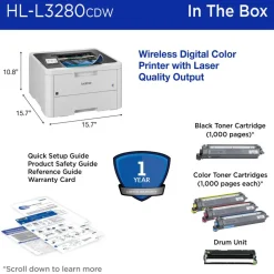Brother HL-L3280CDW Wireless Compact Digital Laser Color Printer With Refresh EZ Print Eligibility