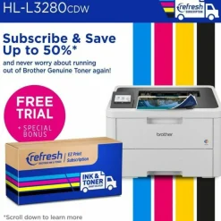Brother HL-L3280CDW Wireless Compact Digital Laser Color Printer With Refresh EZ Print Eligibility