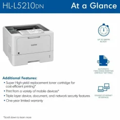 Brother HLL5210DN Desktop Wired Laser Printer - Monochrome