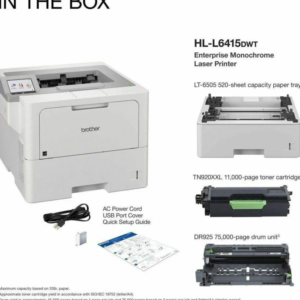 Brother HL-L6415DWT Desktop Wireless Laser Printer - Monochrome