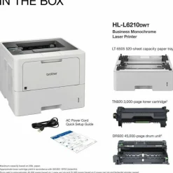 Brother HL-L6210DWT Wireless Business Monochrome Laser Printer with Dual Paper Trays