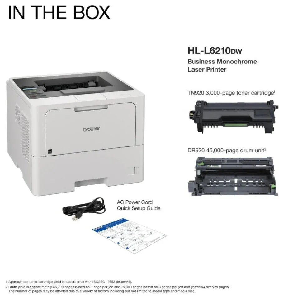 Brother HL-L6210DW Wireless Business Laser Monochrome Printer