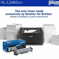 Brother HL-L2460DW Wireless Compact Monochrome Laser Printer, Duplex and Mobile Printing, Refresh EZ Print Eligibility