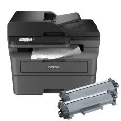 Brother MFC-L2820DW XL Wireless Compact Monochrome All-in-One Laser Printer with up to 4,200 pages of toner included