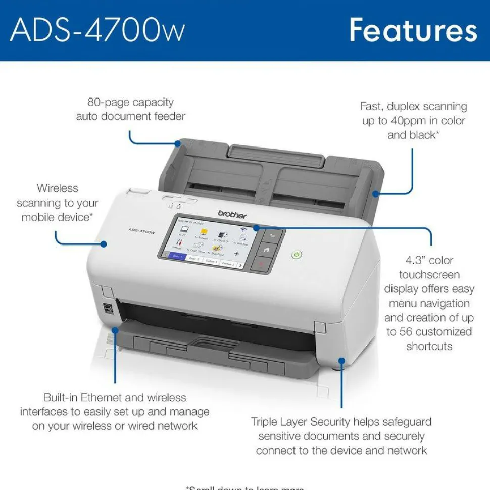 Brother Professional Desktop Scanner ADS-4700W