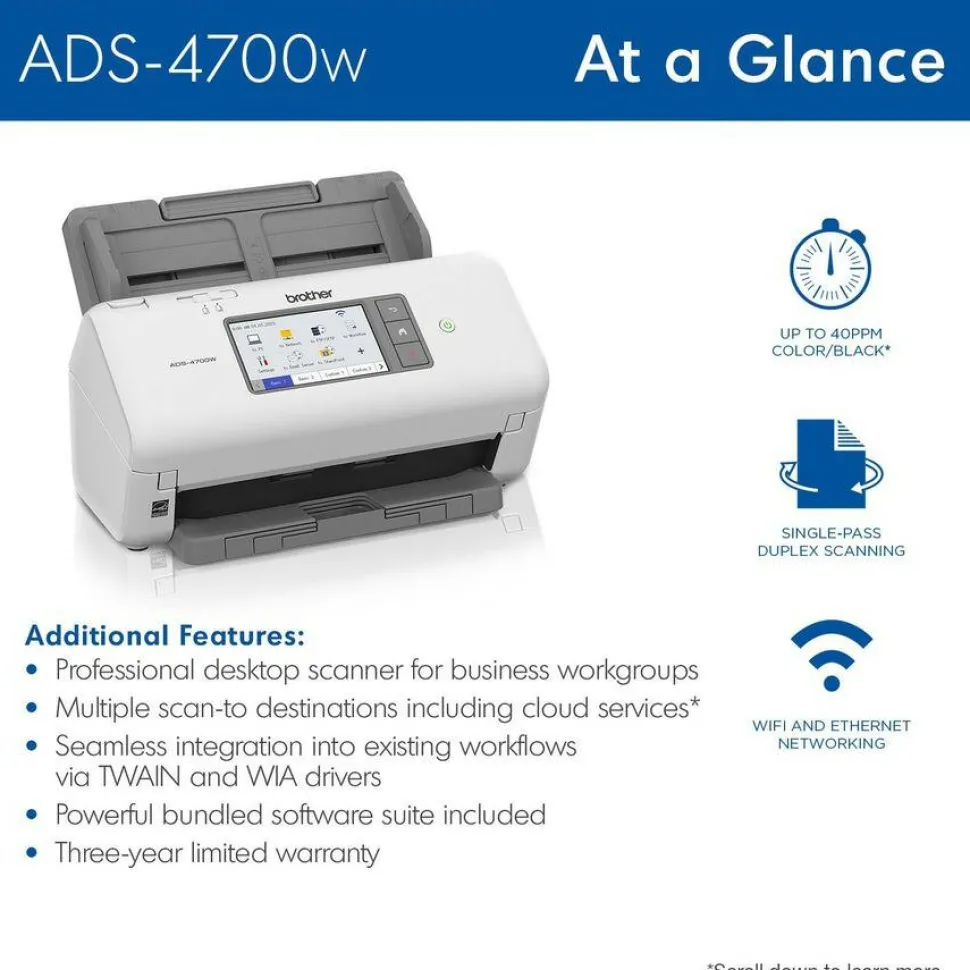 Brother Professional Desktop Scanner ADS-4700W