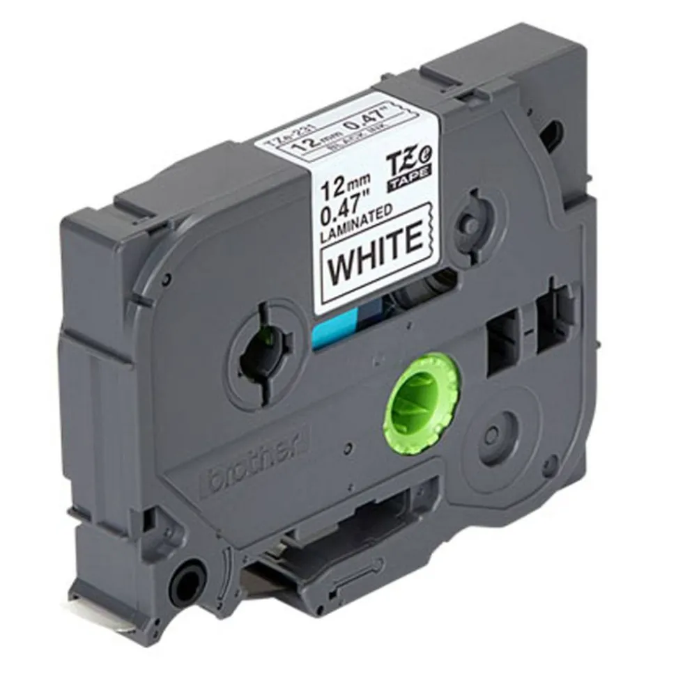 Brother P-Touch TZe-231 Label Tape, 1/2" x 26-1/4', White/Black, Pack Of 4 Rolls