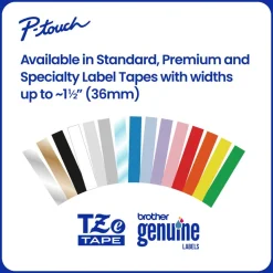 Brother P-touch TZe2412PK, Laminated, ~0.7 in x 26.2 ft (18mm x 8m), Black on White Label Tape, 2 pack