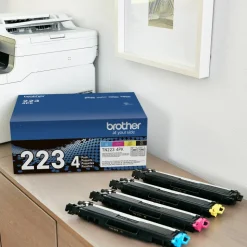 Brother TN223 Black And Cyan, Magenta, Yellow Toner Cartridges, Pack Of 4, TN223 combo