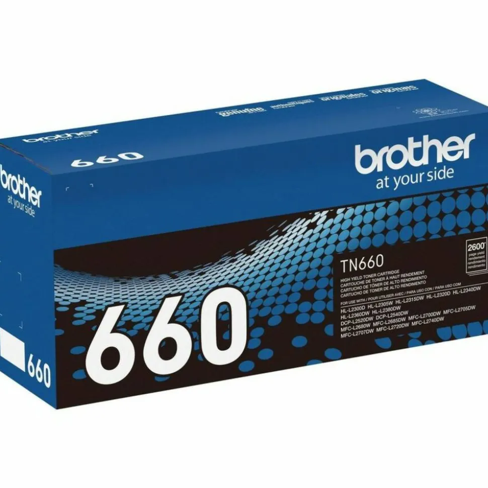 Brother TN-660 Black High Yield Toner Cartridge, TN-660BK