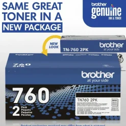 Brother TN760 Original High Yield Laser Toner Cartridge - Twin-pack - Black - 2 / Pack