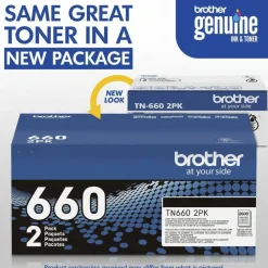 Brother TN-660 Original High Yield Laser Toner Cartridge - Twin-pack - Black - 1 Box