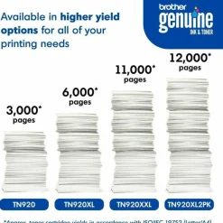 Brother TN920 Toner, 3,000 Page-Yield, Black