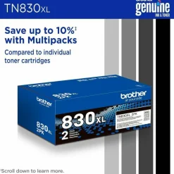 Brother TN830XL Black High Yield Toner Cartridge