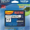 Brother TZe-231 Black-On-White Tapes, 0.5" x 26.2', Pack Of 2