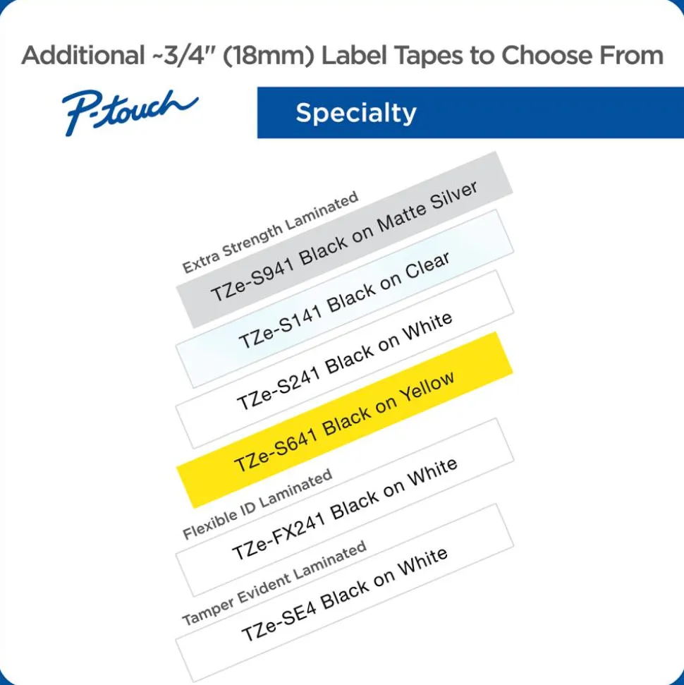 Brother TZe-243 Blue-On-White Tape, 0.75" x 26.2'