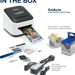 Brother VC-500W Versatile Compact Color Label and Photo Printer with Wireless Networking, 7.5 mm/s Print Speed, 4.4 x 4.6 x 3.8