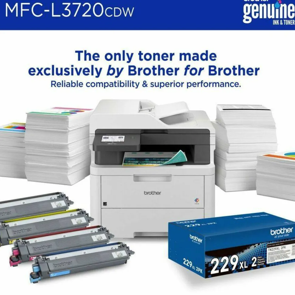 Brother Wireless MFC-L3720CDW Digital Color All-in-One Printer, Copy/Fax/Print/Scan