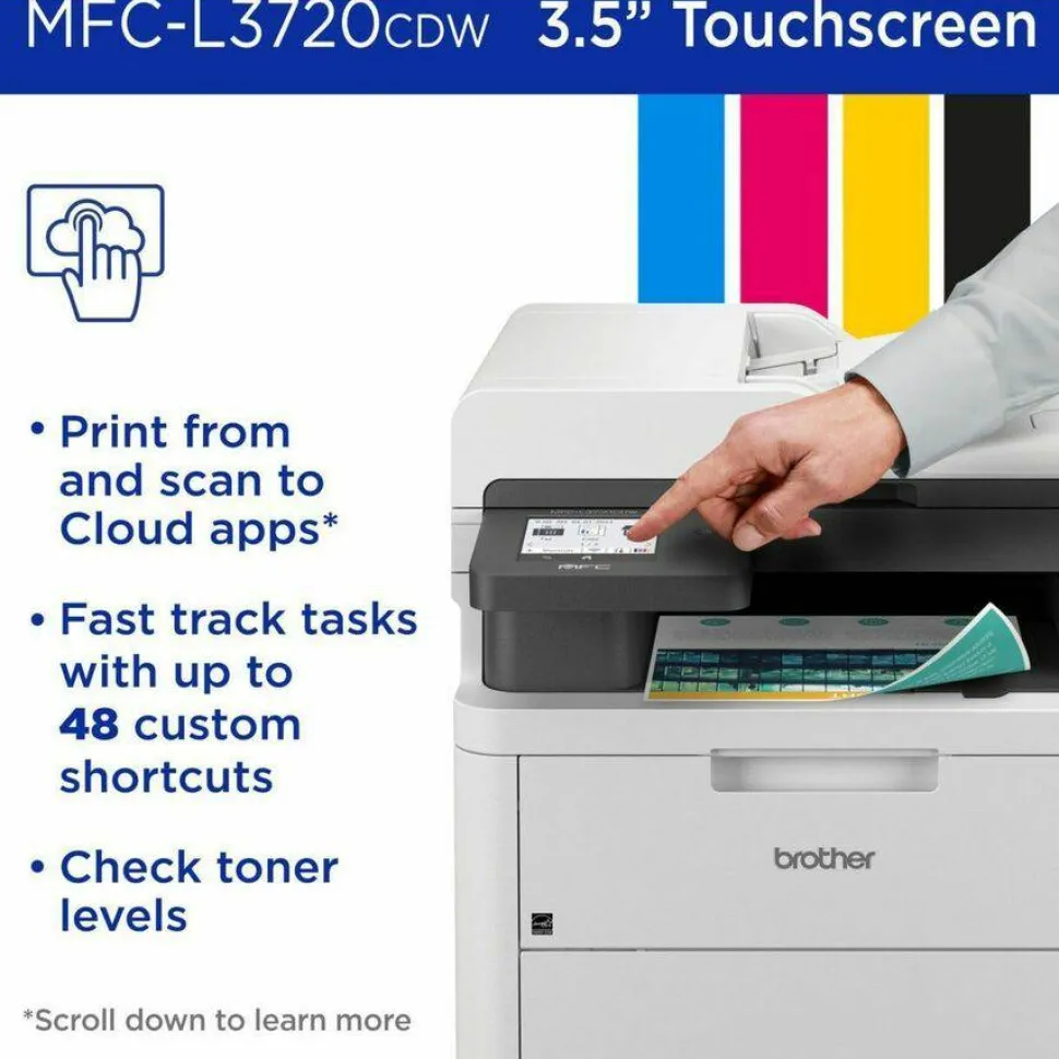 Brother Wireless MFC-L3720CDW Digital Color All-in-One Printer, Copy/Fax/Print/Scan