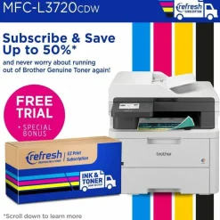 Brother Wireless MFC-L3720CDW Digital Color All-in-One Printer, Copy/Fax/Print/Scan