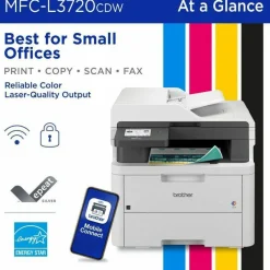 Brother Wireless MFC-L3720CDW Digital Color All-in-One Printer, Copy/Fax/Print/Scan