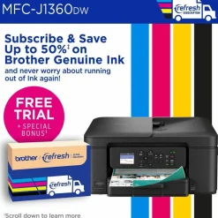 Brother Work Smart MFC-J1360DW Wired & Wireless Inkjet Multifunction Printer - Color - Black