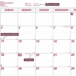 Brownline Monthly Desk Pad Calendar, 22 x 17, White/Burgundy Sheets, Black Binding, Black Corners, 12-Month (Jan to Dec): 2027, 2027 Calendar