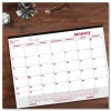 Brownline Monthly Desk Pad Calendar, 22 x 17, White/Burgundy Sheets, Black Binding, Clear Corners, 12-Month (Jan to Dec): 2027, 2027 Calendar