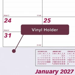 Brownline Monthly Desk Pad Calendar, 22 x 17, White/Burgundy Sheets, Black Binding, Clear Corners, 12-Month (Jan to Dec): 2027, 2027 Calendar