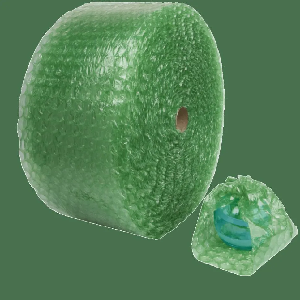 Bubble Roll, 1/2" Thick, 30% Recycled, Green, 12" x 125'