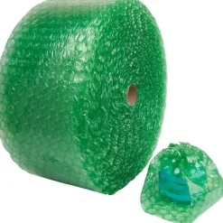 Bubble Roll, 1/2" Thick, 30% Recycled, Green, 12" x 125'