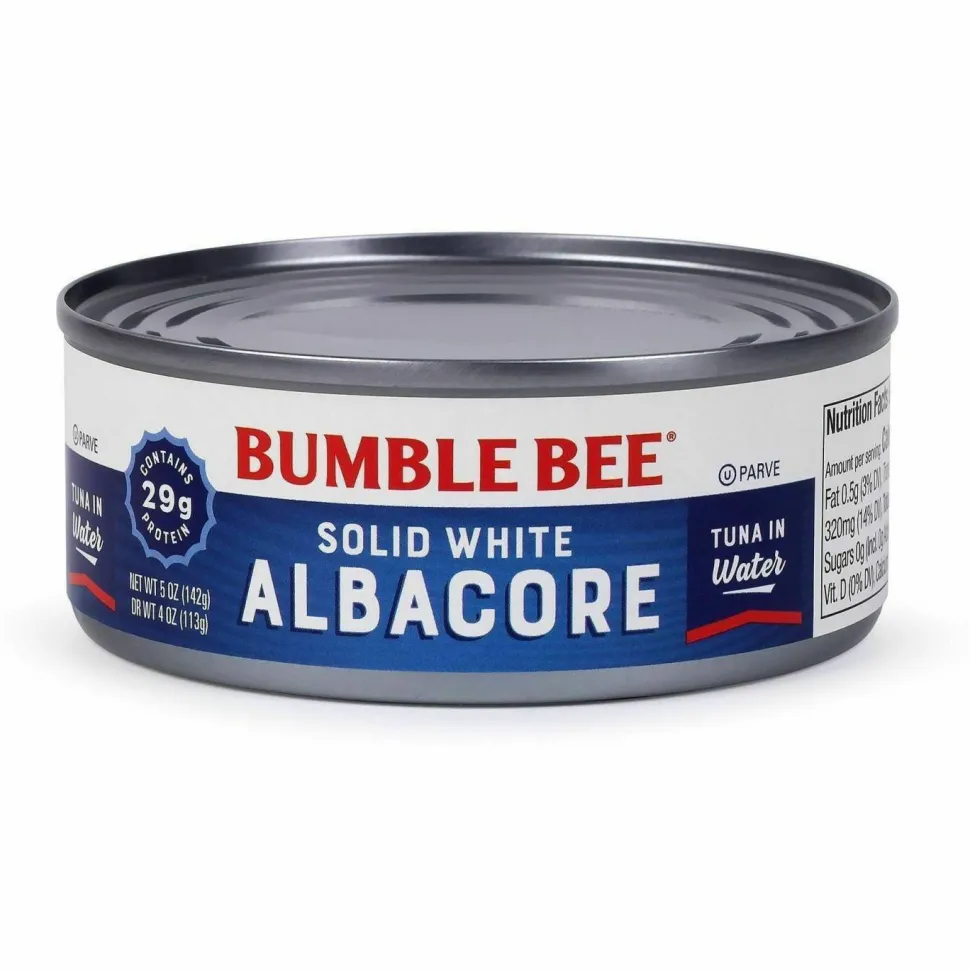 Bumble Bee Solid White Albacore Tuna in Water, 5 oz Can, 8/Pack