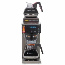 BUNN AXIOM DV-3 12-Cup Dual-Voltage Coffee Brewer with 3 Warmers, Silver/Black