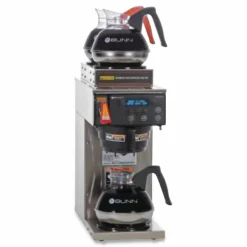 BUNN AXIOM DV-3 12-Cup Dual-Voltage Coffee Brewer with 3 Warmers, Silver/Black