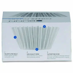 BUNN Coffee Filters, 8 to 12 Cup Size, Flat Bottom, 100/Pack