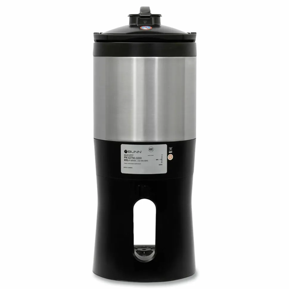 BUNN ThermoFresh Server with Mechanical Sight Gauge, 128 oz, Silver/Black