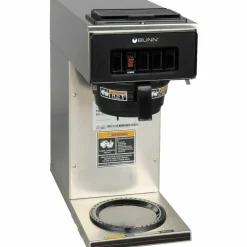 BUNN VP17-1 12-Cup Commercial Pourover Coffee Brewer, Stainless Steel/Black