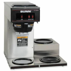 BUNN VP17-3 12-Cup Pour-Over Coffee Maker with Three Warmers, Stainless Steel/Black